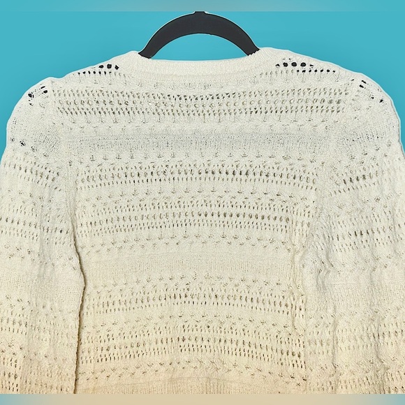 NWT Madewell Scalloped-Trim Open Knit Sweater Tee in Sand, Size XXS - Picture 10 of 15